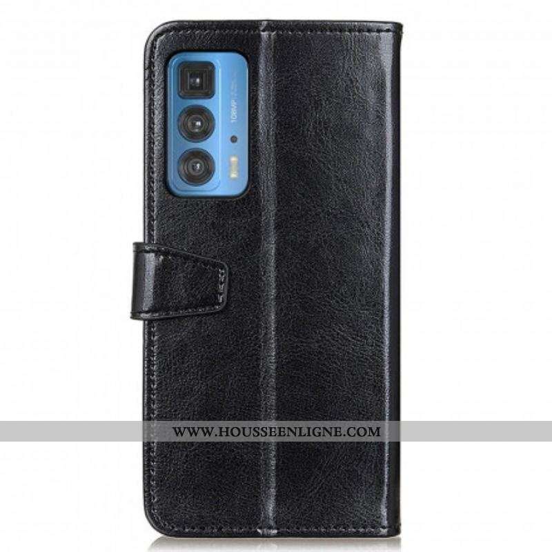Housse Motorola Edge 20 Pro Effet Cuir Brillant Simple