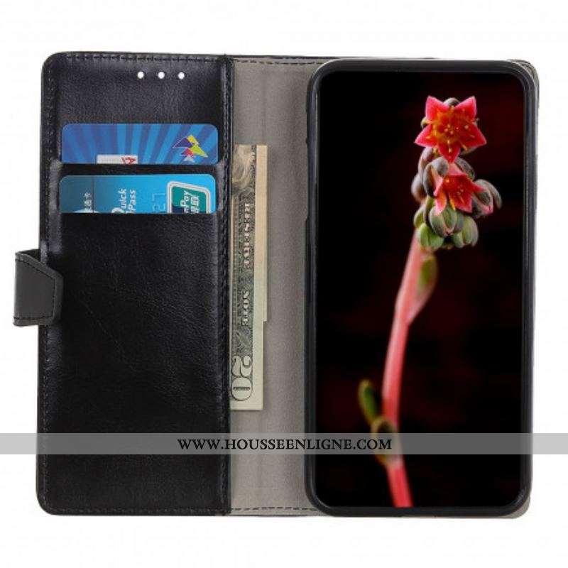 Housse Motorola Edge 20 Pro Effet Cuir Brillant Simple
