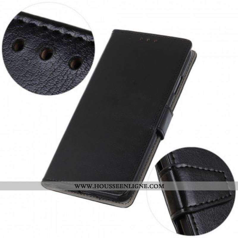 Housse Motorola Edge 20 Pro Effet Cuir Brillant Simple