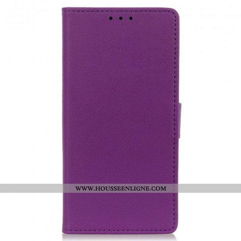 Housse Motorola Edge 20 Pro Effet Cuir Classique