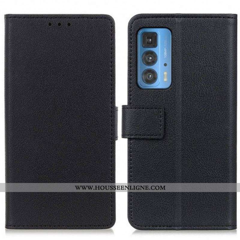 Housse Motorola Edge 20 Pro Effet Cuir Classique