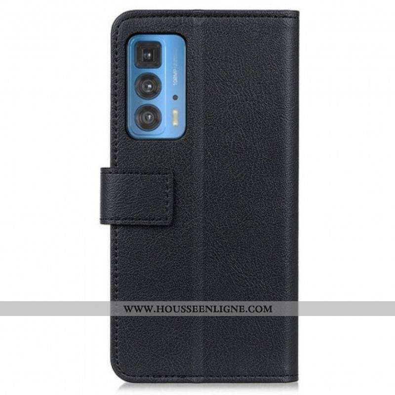 Housse Motorola Edge 20 Pro Effet Cuir Classique