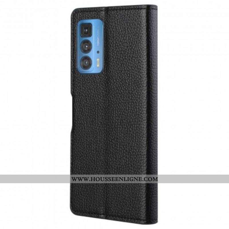 Housse Motorola Edge 20 Pro Effet Cuir Grain Litchi