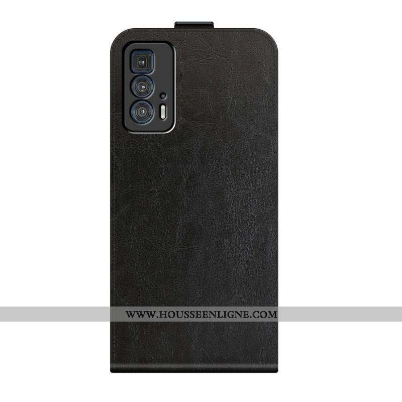 Housse Motorola Edge 20 Pro Effet Cuir Rabat Vertical