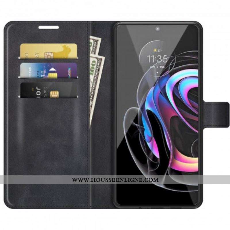 Housse Motorola Edge 20 Pro Effet Cuir Slim Extrême