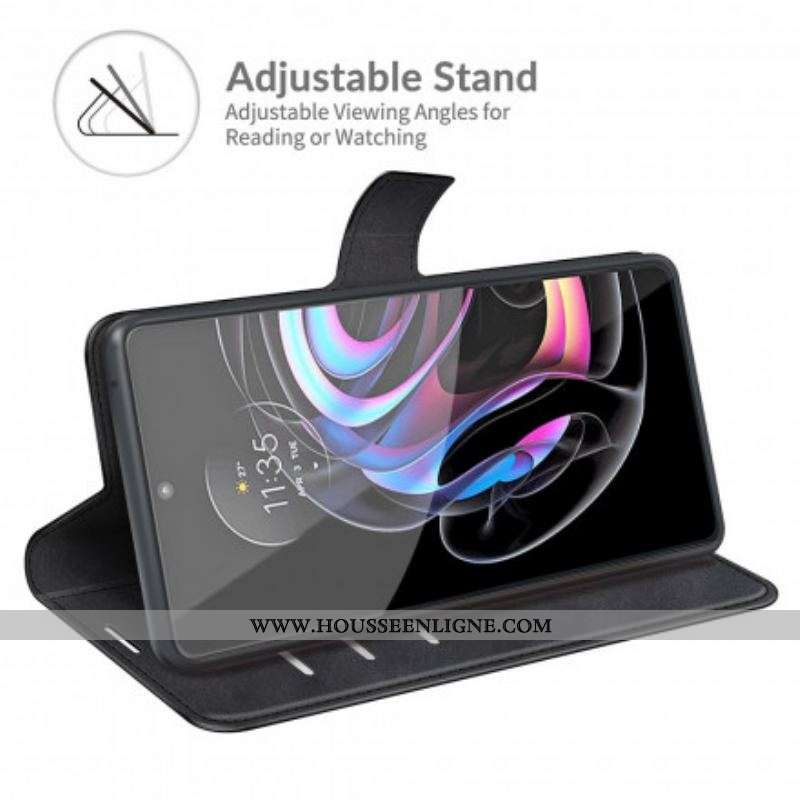 Housse Motorola Edge 20 Pro Effet Cuir Slim Extrême