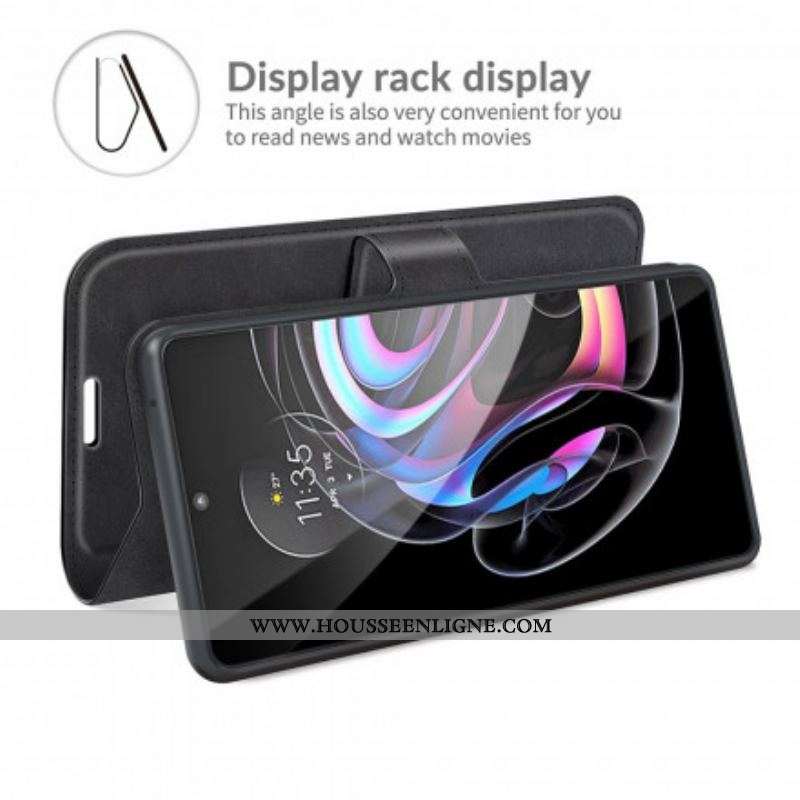 Housse Motorola Edge 20 Pro Effet Cuir Slim Extrême