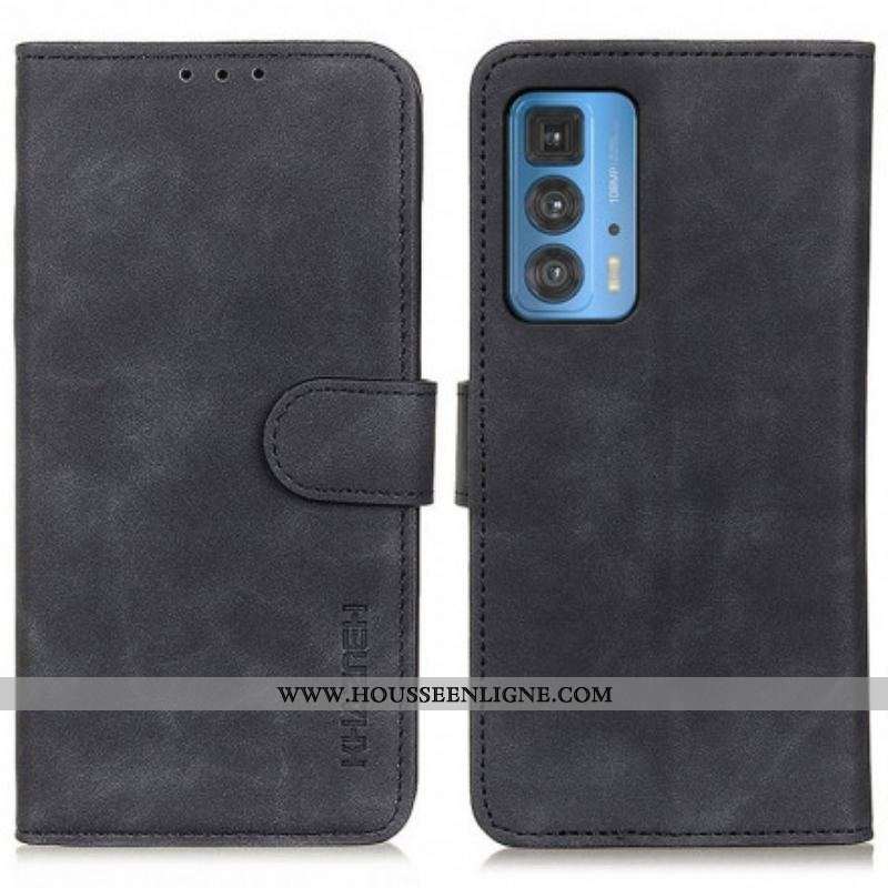 Housse Motorola Edge 20 Pro Effet Cuir Vintage KHAZNEH