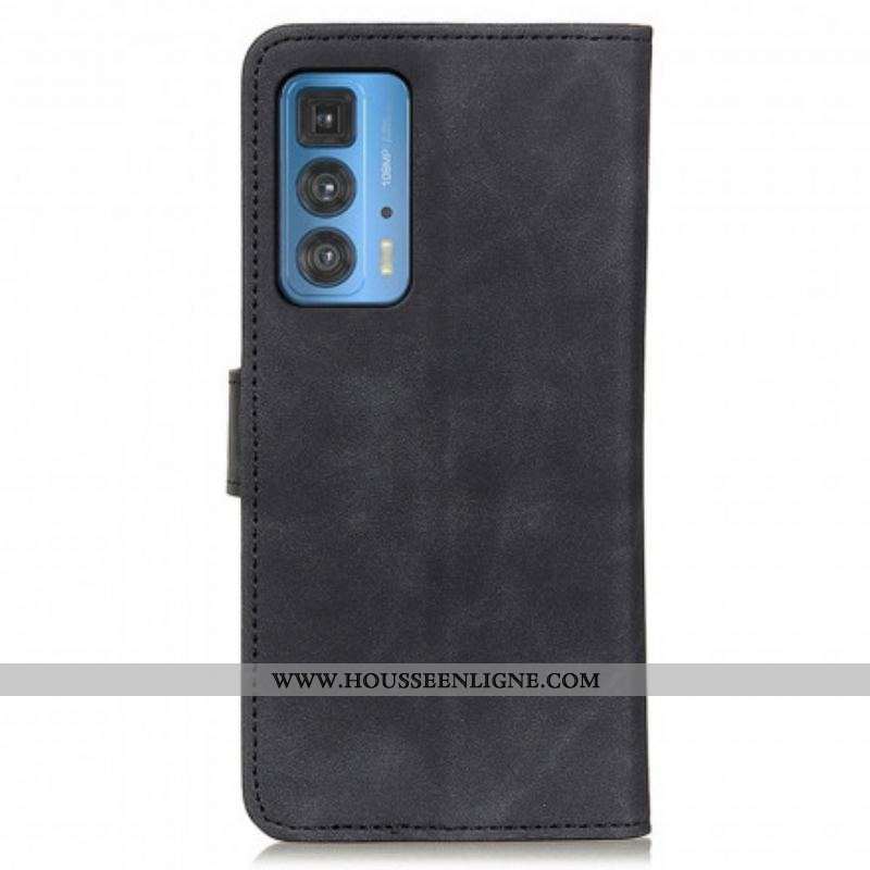Housse Motorola Edge 20 Pro Effet Cuir Vintage KHAZNEH