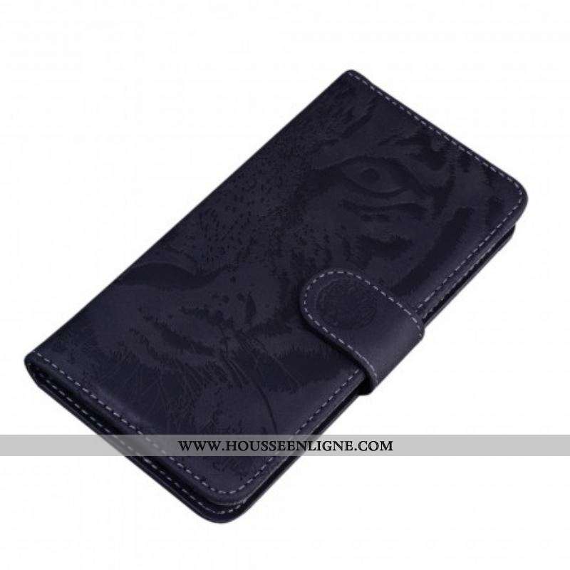 Housse Motorola Edge 20 Pro Empreinte Face de Tigre