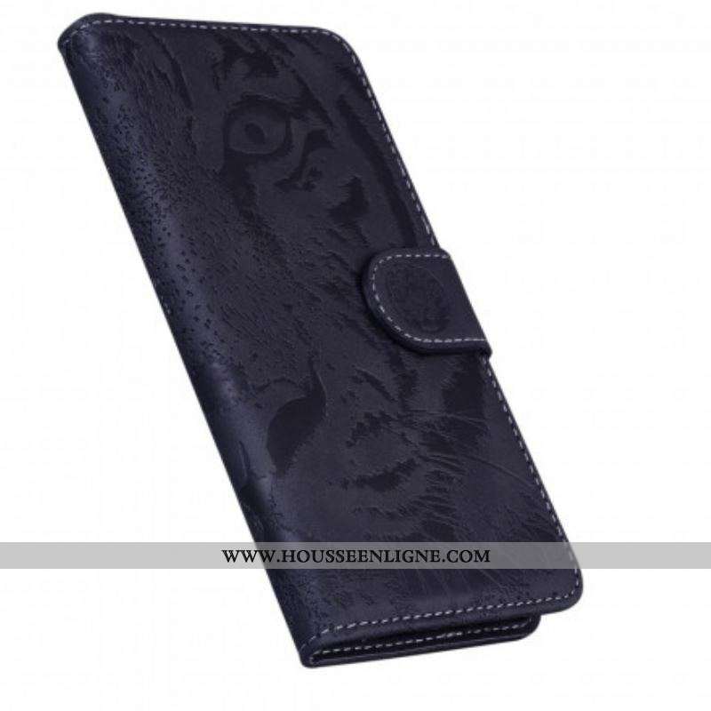 Housse Motorola Edge 20 Pro Empreinte Face de Tigre