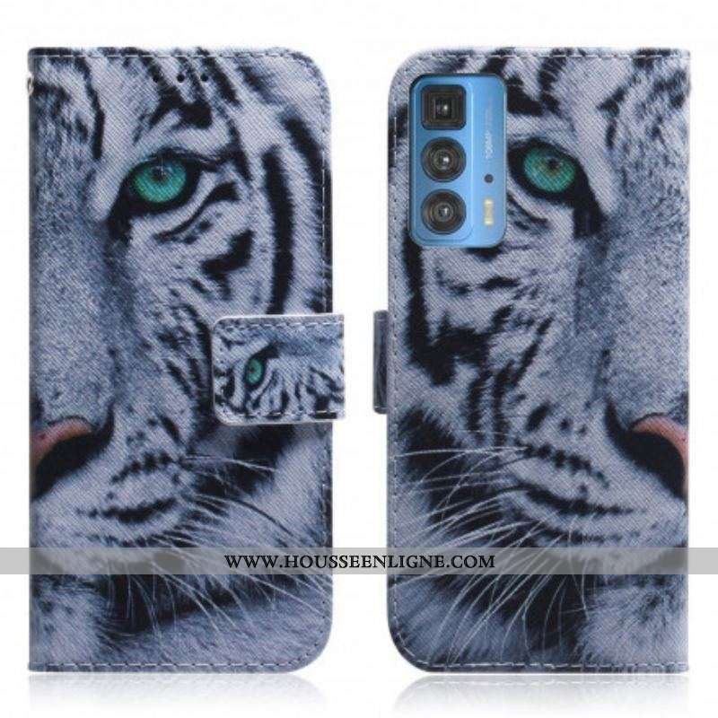 Housse Motorola Edge 20 Pro Face de Tigre
