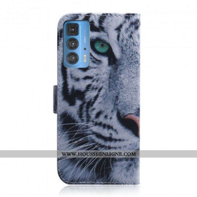 Housse Motorola Edge 20 Pro Face de Tigre