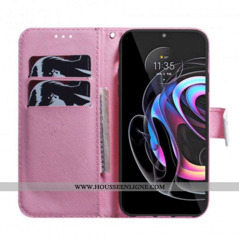 Housse Motorola Edge 20 Pro Fleur Vieux Rose