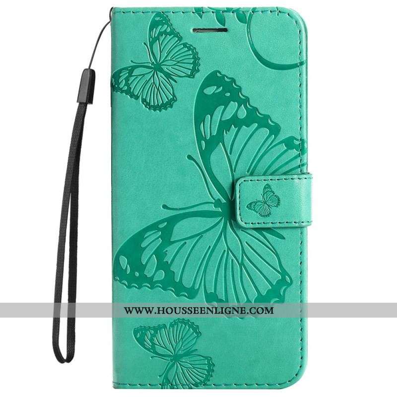 Housse Motorola Edge 20 Pro Papillons Géants à Lanière