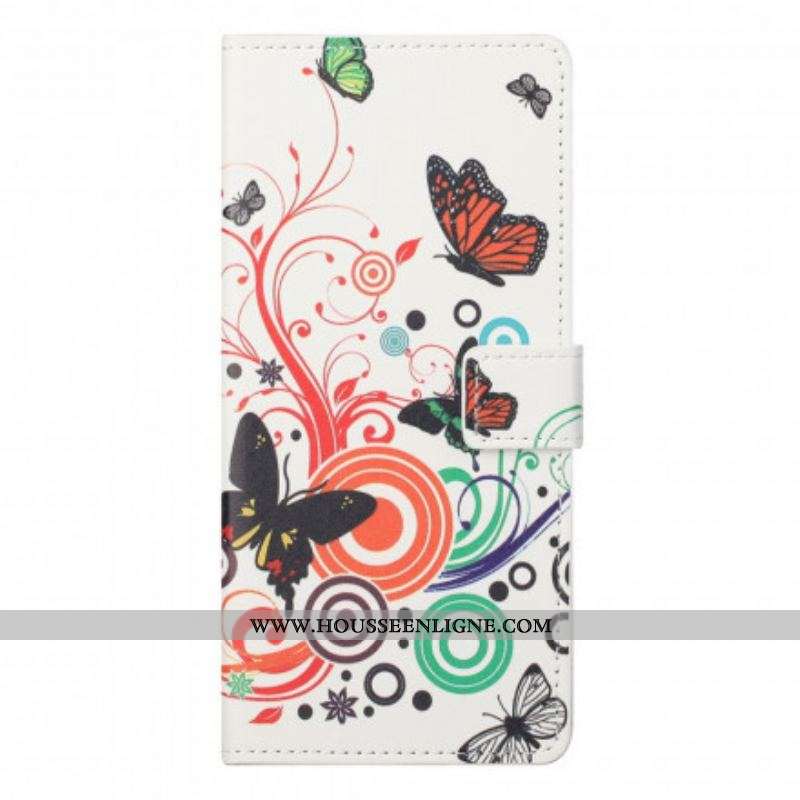 Housse Motorola Edge 20 Pro Papillons et Fleurs