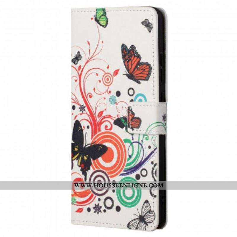 Housse Motorola Edge 20 Pro Papillons et Fleurs