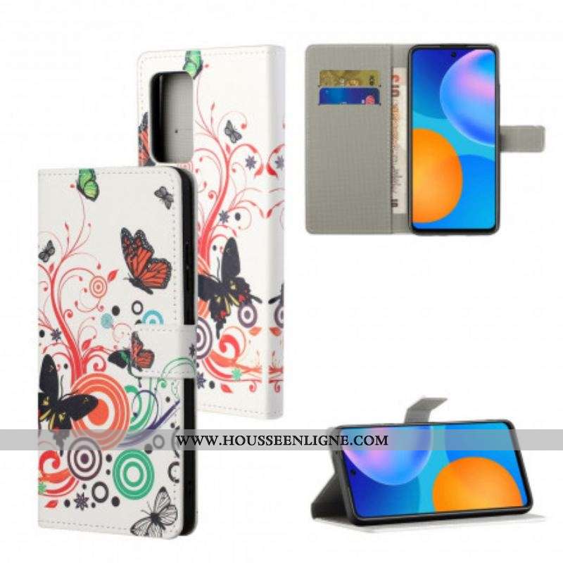 Housse Motorola Edge 20 Pro Papillons et Fleurs