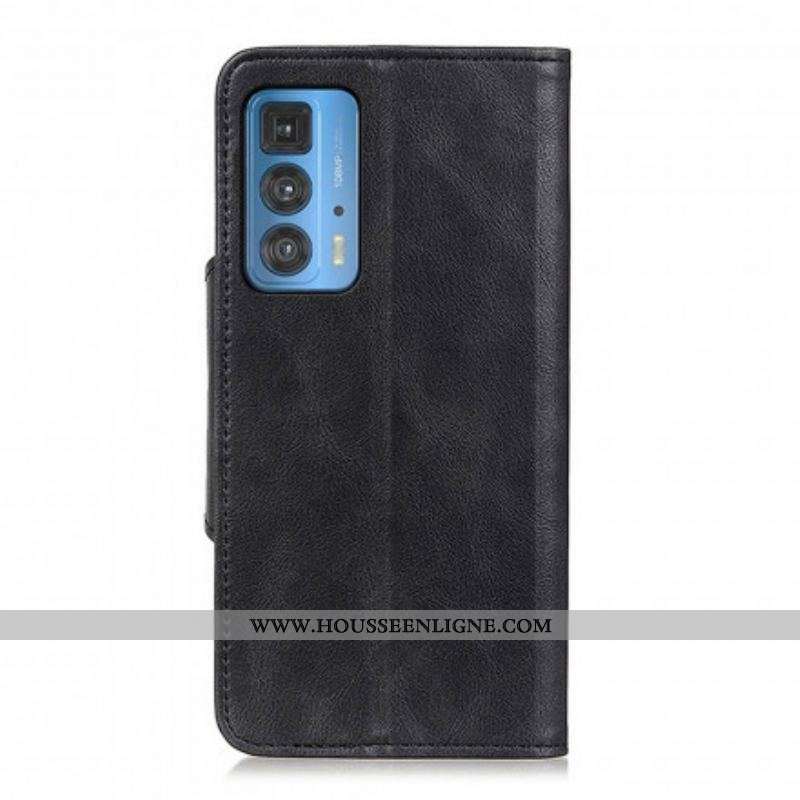 Housse Motorola Edge 20 Pro Simili Cuir Bouton