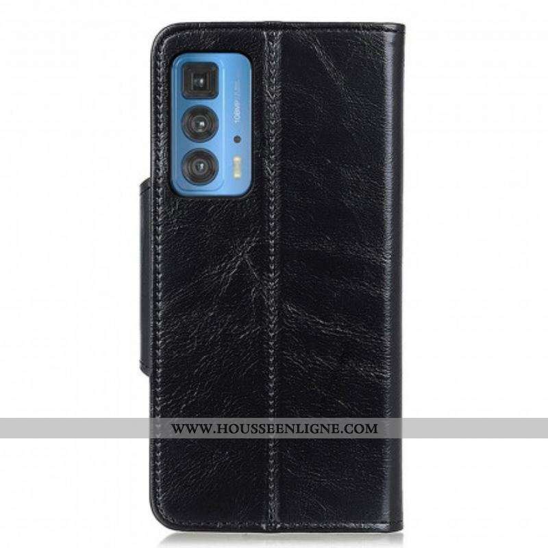 Housse Motorola Edge 20 Pro Simili Cuir Brillant KHAZNEH