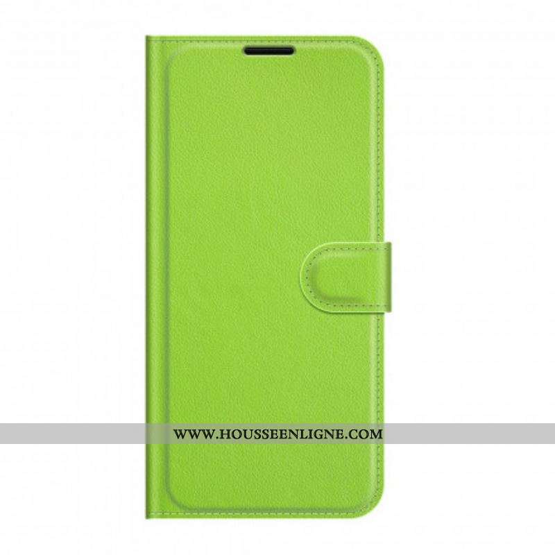 Housse Motorola Edge 20 Pro Simili Cuir Litchi Classique