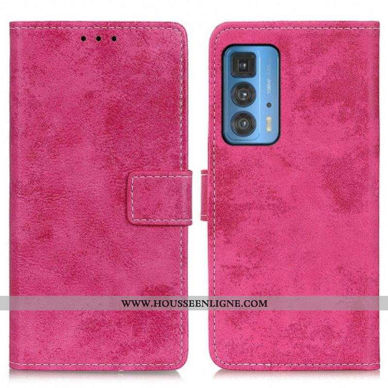 Housse Motorola Edge 20 Pro Simili Cuir Vintage