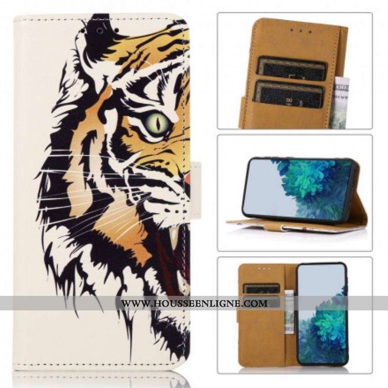 Housse Motorola Edge 20 Pro Tigre Féroce