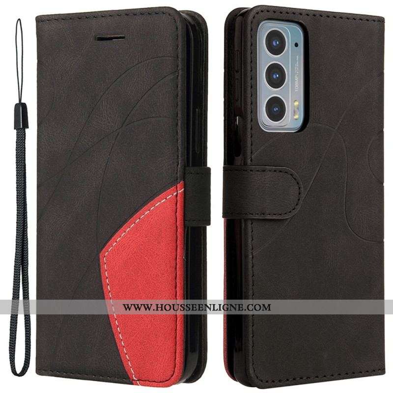 Housse Motorola Edge 20 Simili Cuir Bicolore Signature