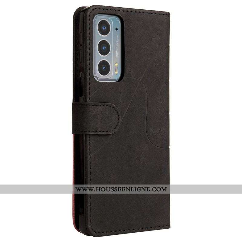 Housse Motorola Edge 20 Simili Cuir Bicolore Signature