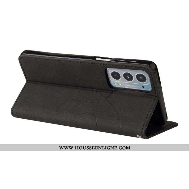 Housse Motorola Edge 20 Simili Cuir Bicolore Signature