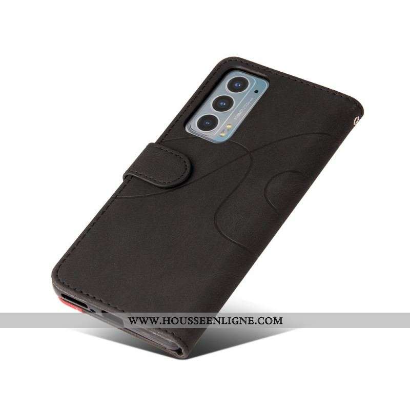 Housse Motorola Edge 20 Simili Cuir Bicolore Signature