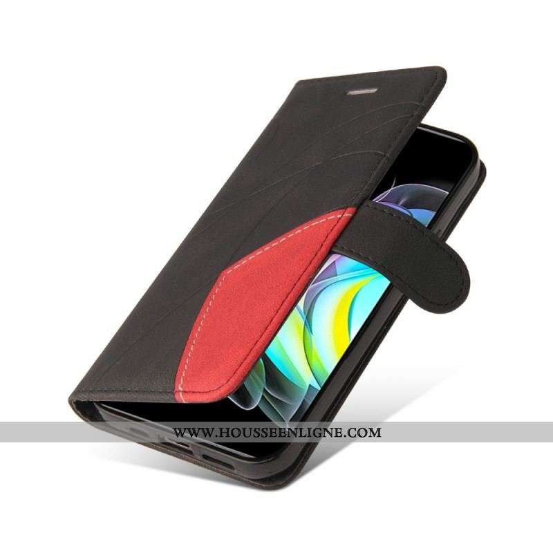 Housse Motorola Edge 20 Simili Cuir Bicolore Signature