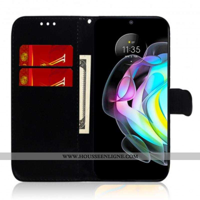 Housse Motorola Edge 20 Simili Cuir Couverture Miroir