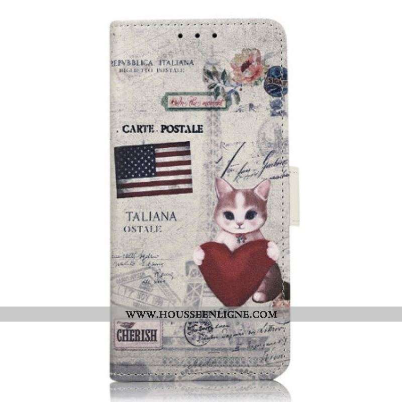 Housse Motorola Edge 40 Pro Chat Voyageur