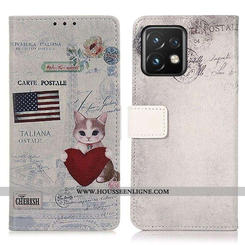 Housse Motorola Edge 40 Pro Chat Voyageur
