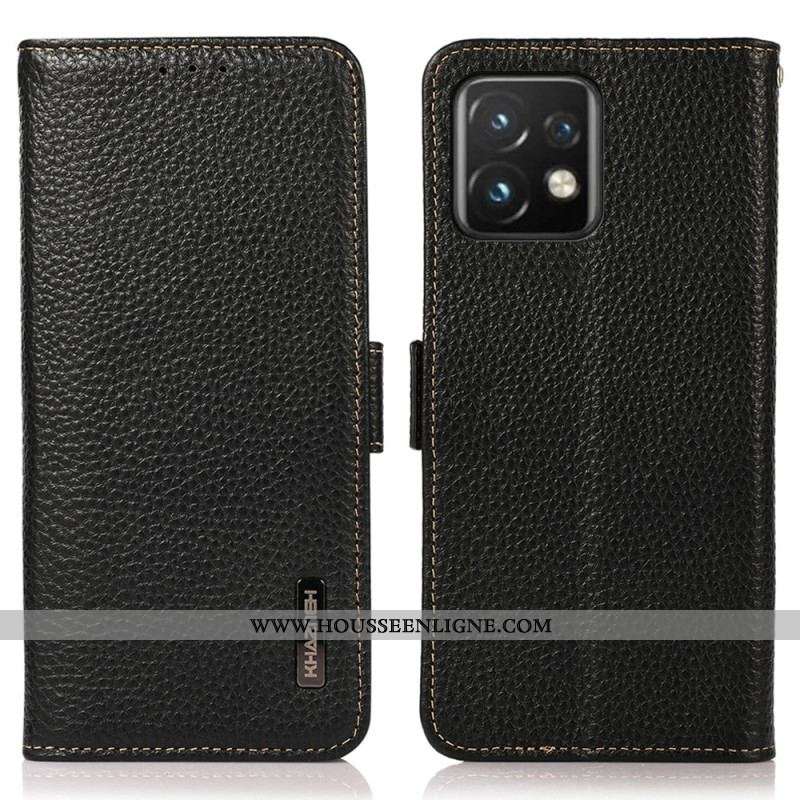 Housse Motorola Edge 40 Pro Cuir Litchi KHAZNEH RFID
