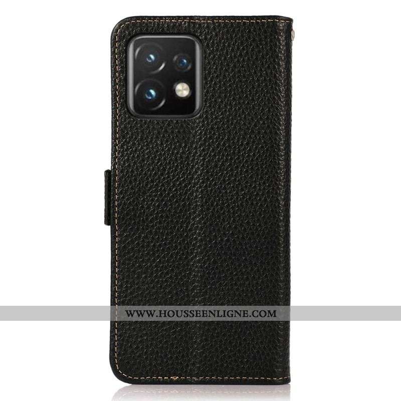 Housse Motorola Edge 40 Pro Cuir Litchi KHAZNEH RFID