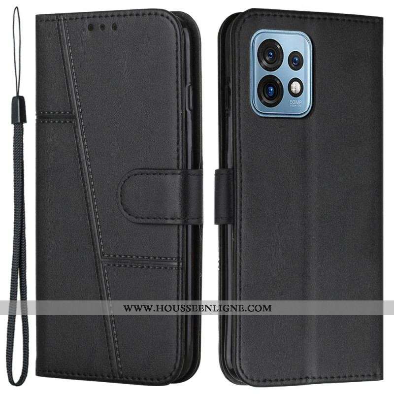 Housse Motorola Edge 40 Pro Lignes Géométrique à Lanière
