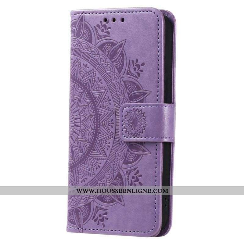 Housse Motorola Edge 40 Pro Mandala Soleil avec Lanière