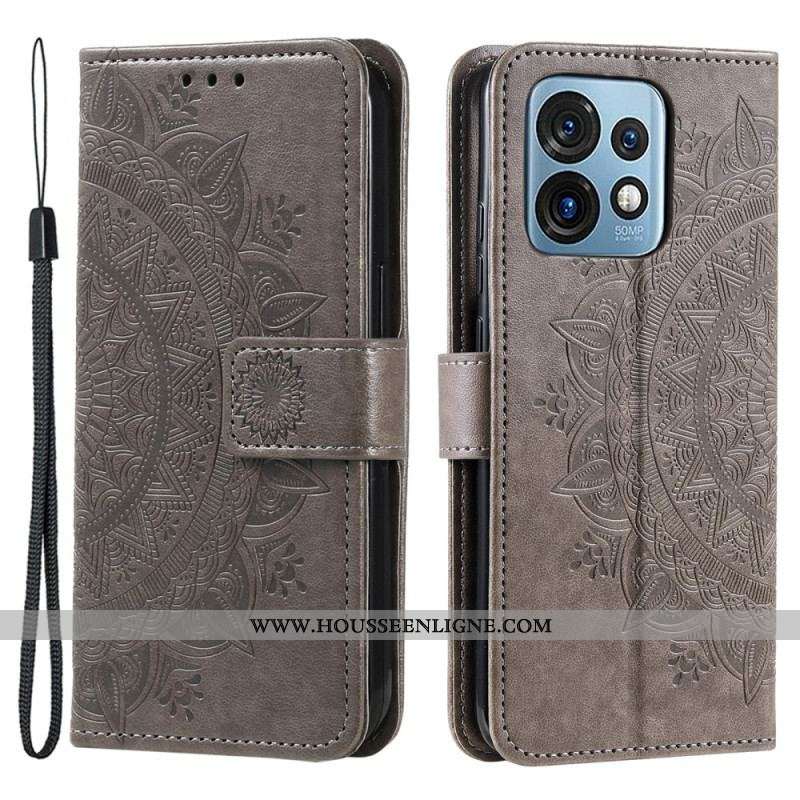 Housse Motorola Edge 40 Pro Mandala Soleil avec Lanière