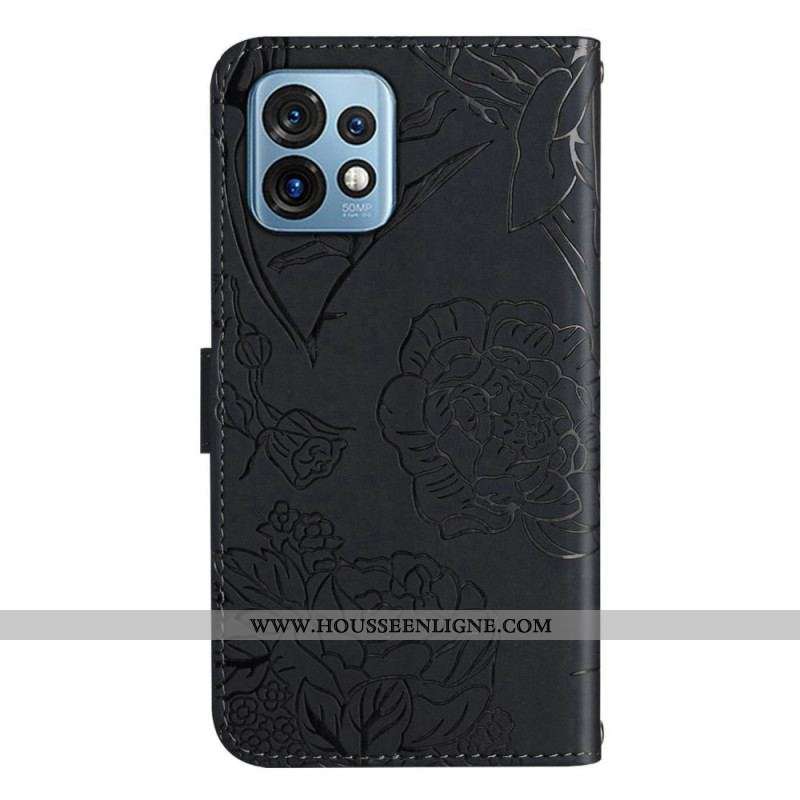 Housse Motorola Edge 40 Pro Papillon avec Lanière