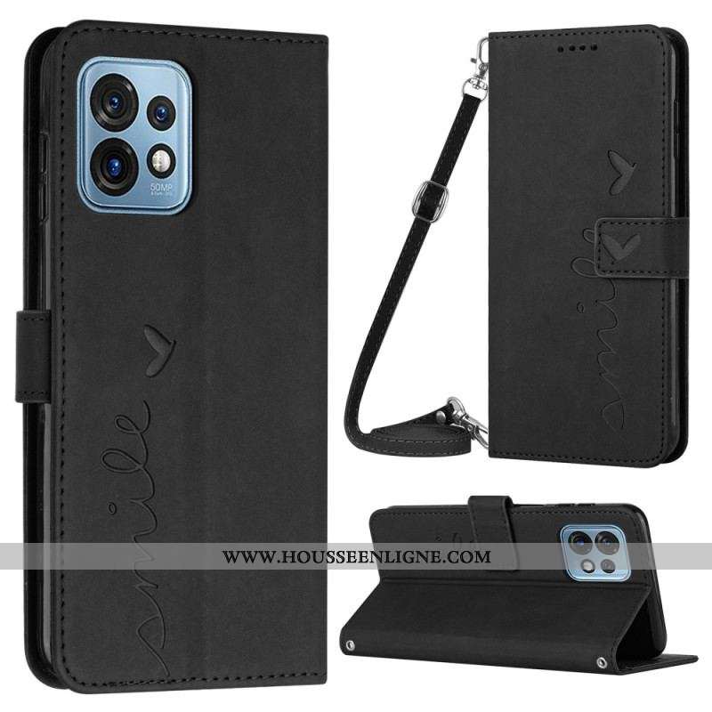 Housse Motorola Edge 40 Pro Smile avec Bandoulière