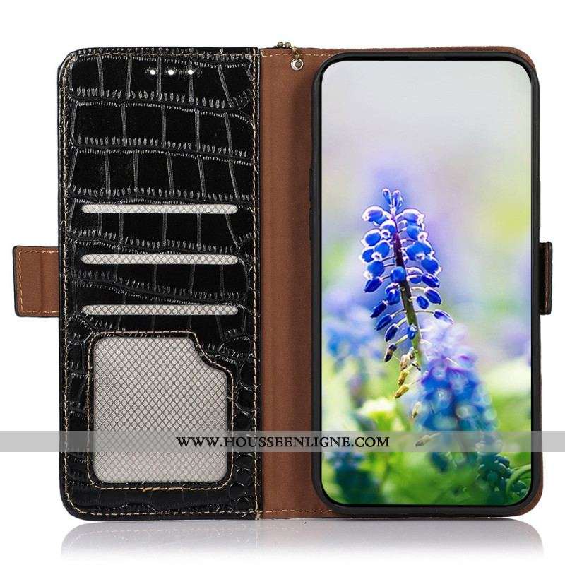 Housse Motorola Edge 40 Pro Style Crocodile RFID