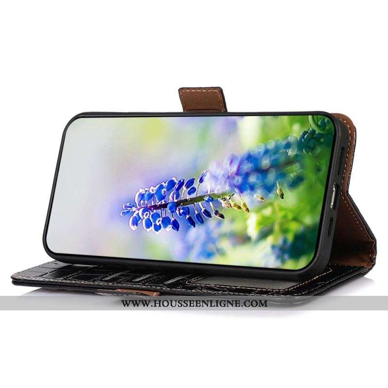 Housse Motorola Edge 40 Pro Style Crocodile RFID