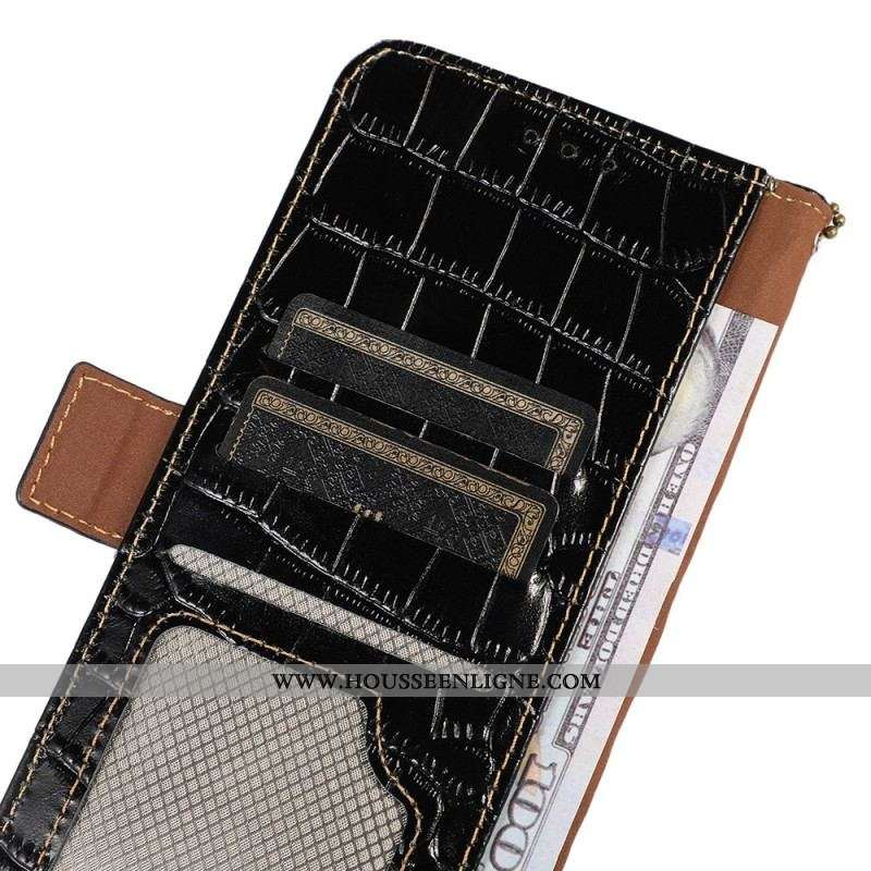 Housse Motorola Edge 40 Pro Style Crocodile RFID