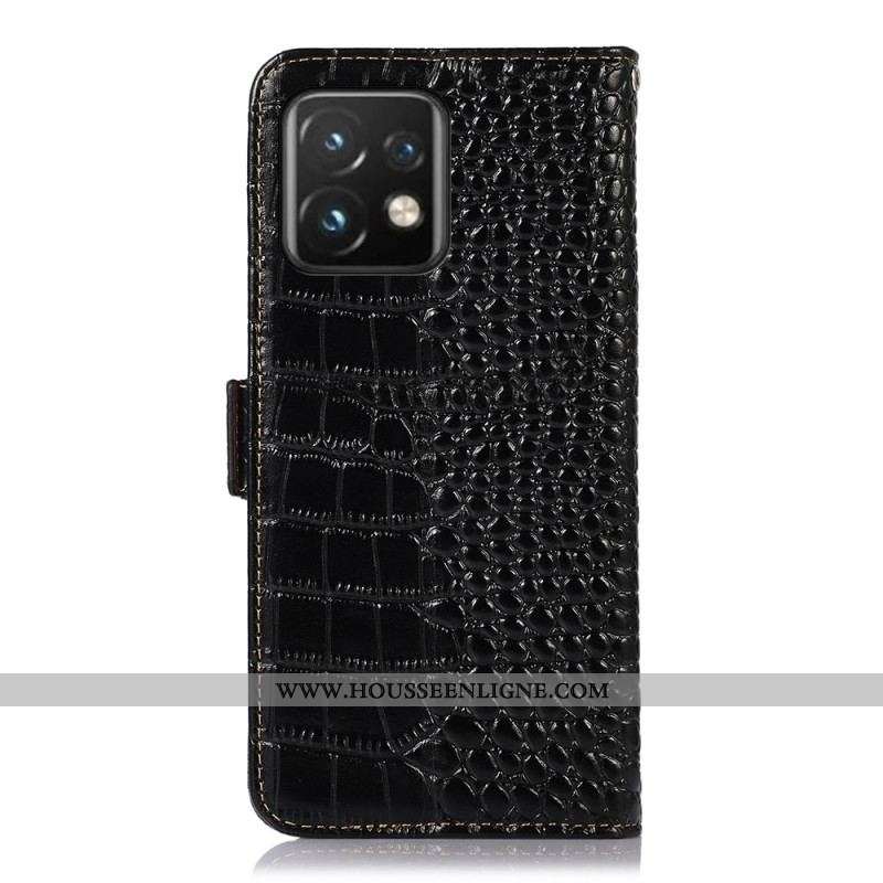 Housse Motorola Edge 40 Pro Style Crocodile RFID