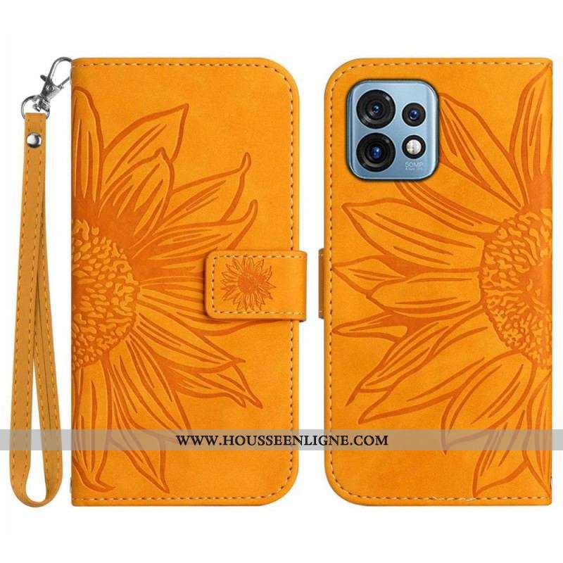 Housse Motorola Edge 40 Pro Tournesol à Lanière