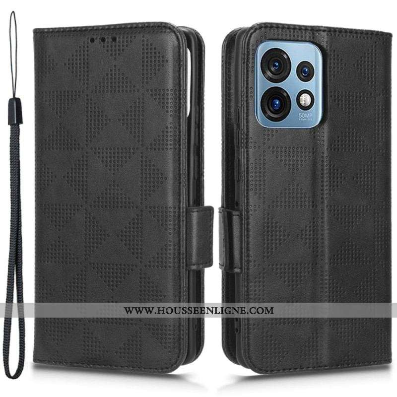 Housse Motorola Edge 40 Pro Triangles avec Lanière