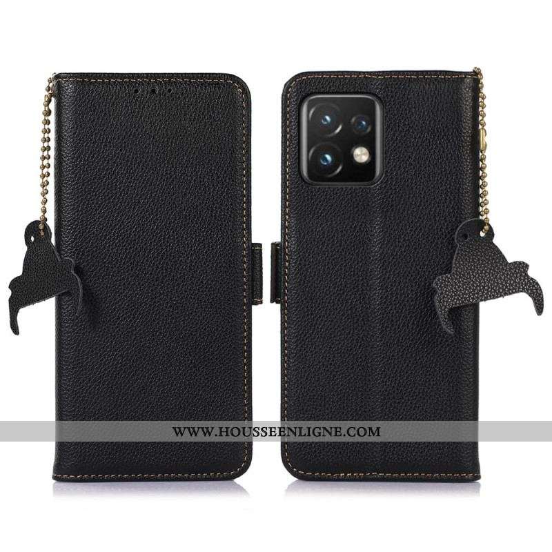 Housse Motorola Edge 40 Pro Vrai Cuir RFID