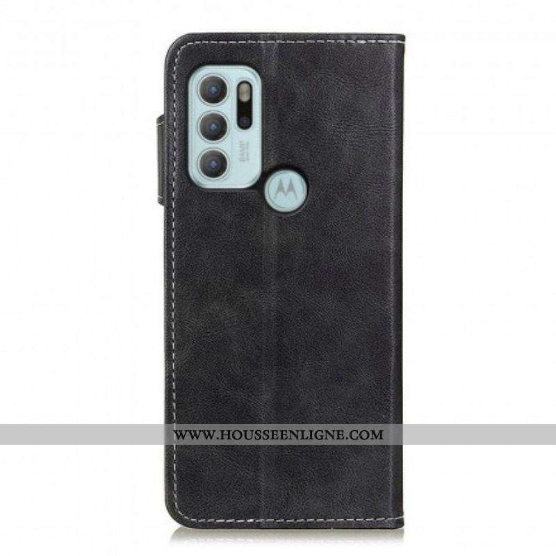 Housse Motorola G60s Artistique Bouton et Coutures